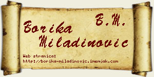Borika Miladinović vizit kartica